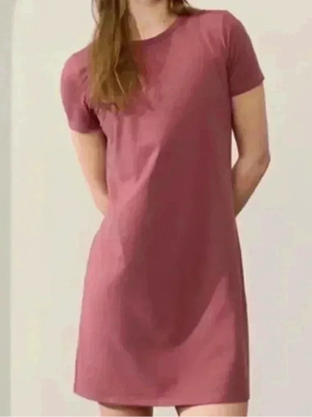 Athleta Women's Short Sleeve T-Shirt Dress - Raspberry